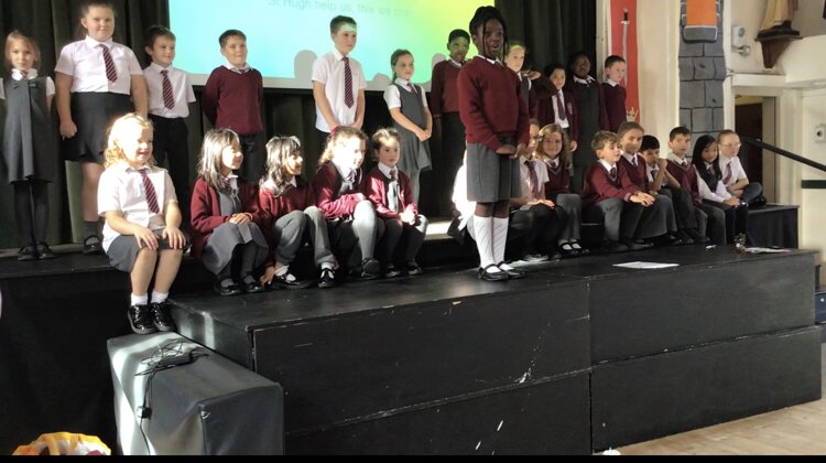 Image of Performing our poem in assembly 