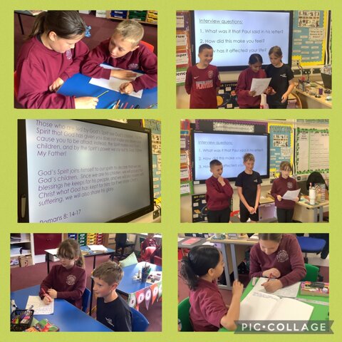 Image of Creating a script and being interviewed about Paul's letter to the Romans! 