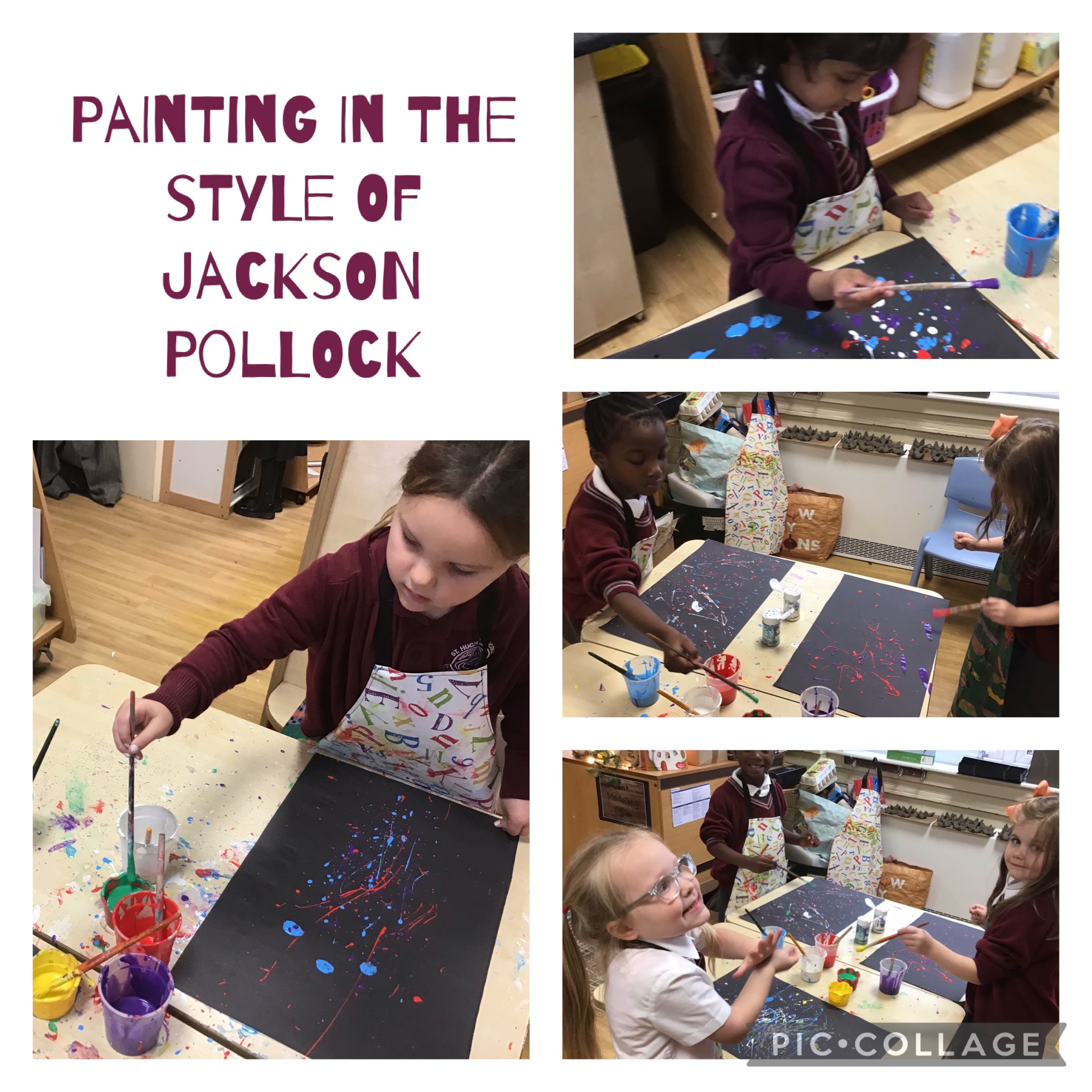 Image of Firework Paintings in the style of Jackson Pollock