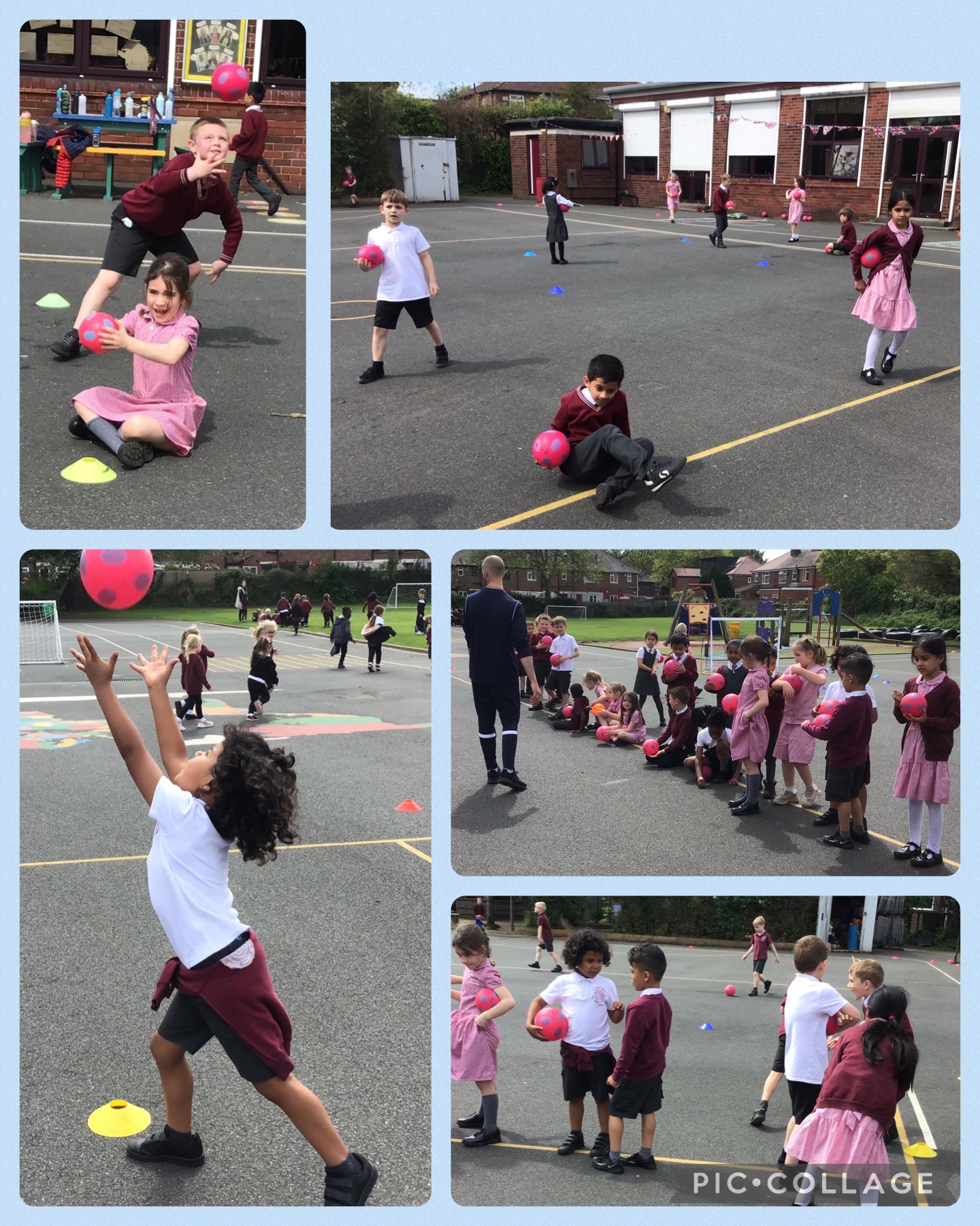 Image of Handball, practising our ball skills.