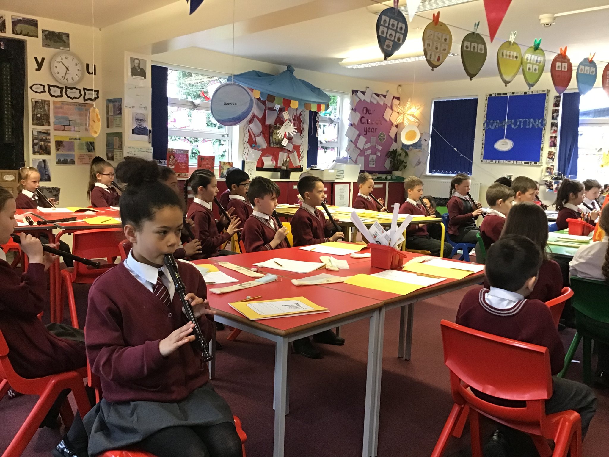 Image of Our first recorder lesson with Mrs Ali 