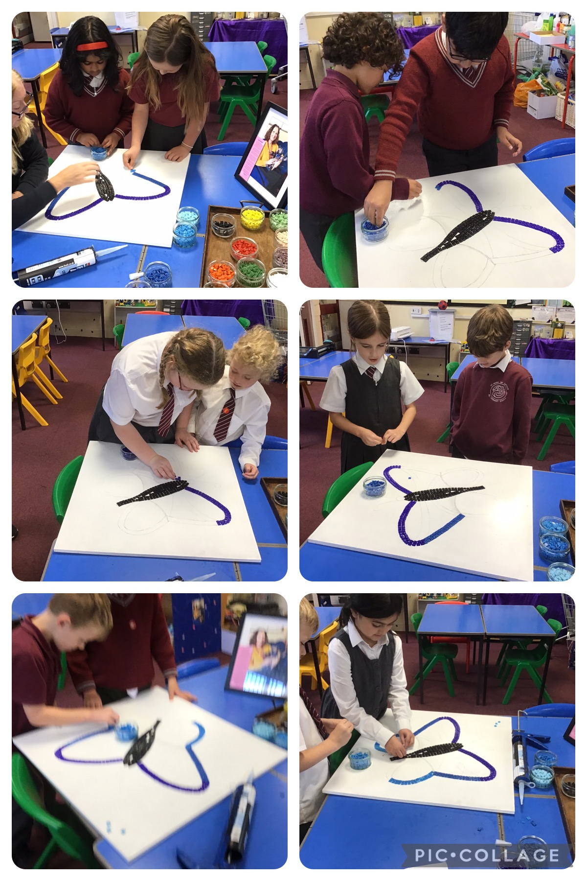 Image of Creating a special mosaic in memory of Mrs McCusker 