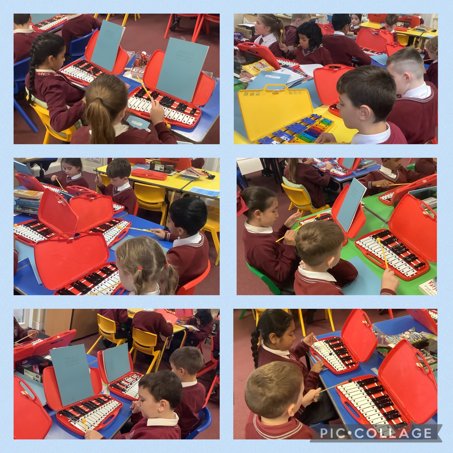 Image of Playing Hot Cross Buns on the Glockenspiel in Music!