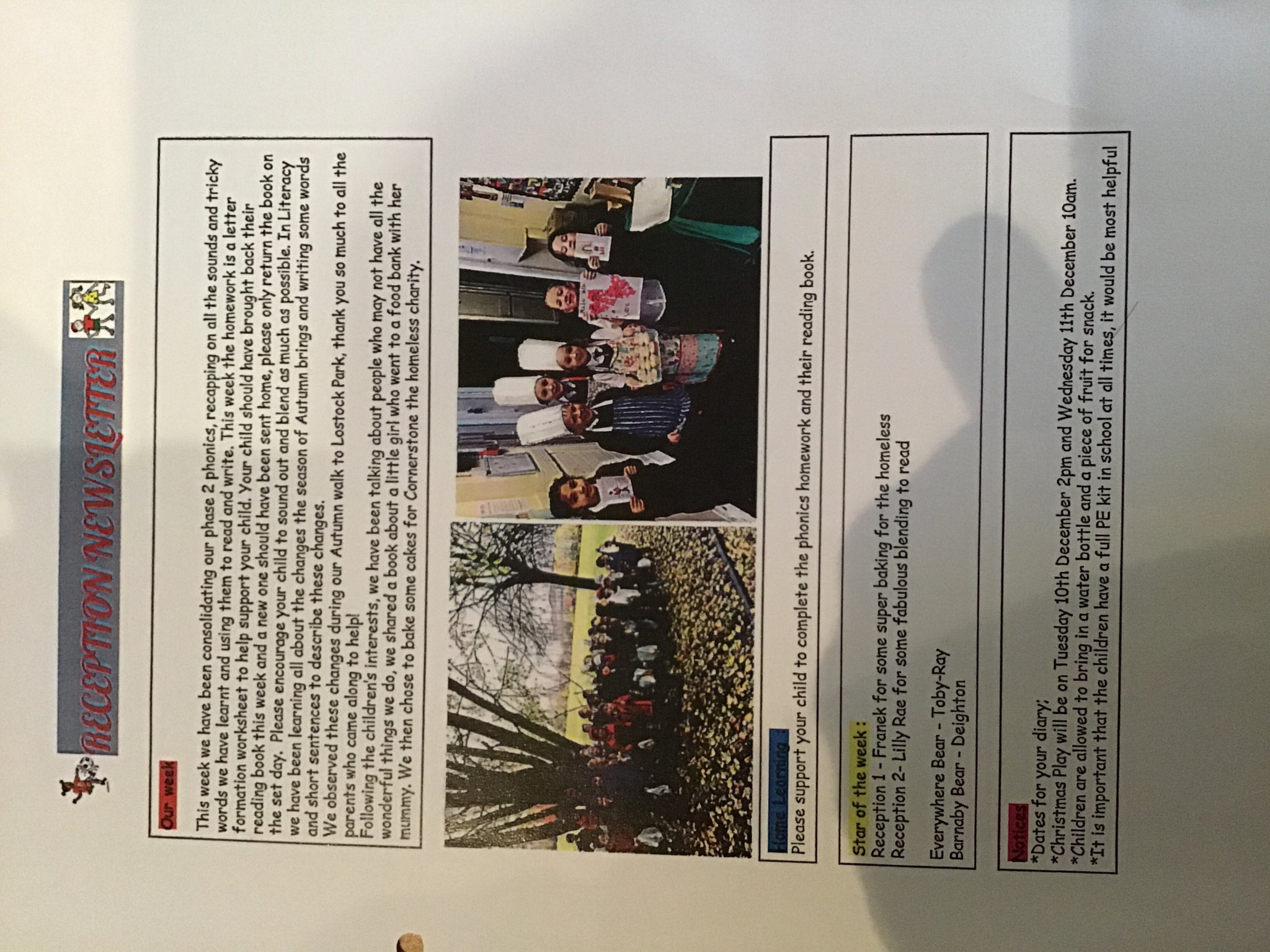 Image of Reception Newsletter 