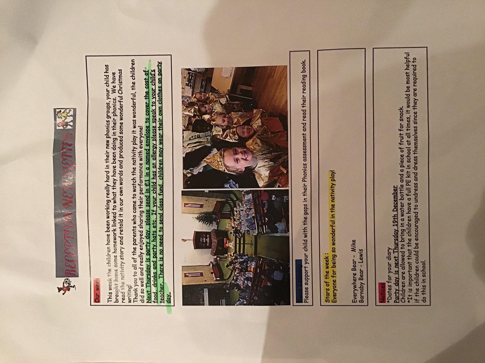 Image of Reception Newsletter 