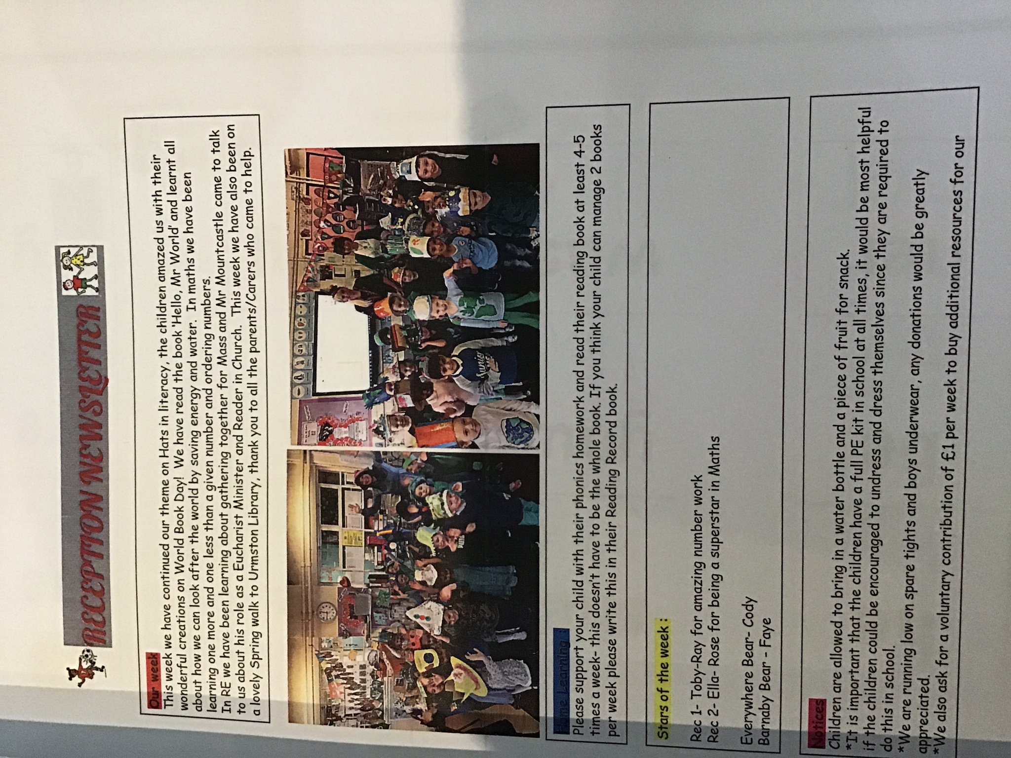 Image of Reception Newsletter 