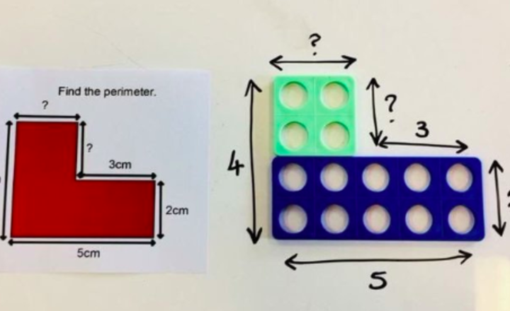 Image of Numicon being used in Maths lessons 