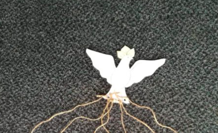 Image of Tony  in Yr6 made this while back at school today - the gifts of the Holy Spirit mobile.