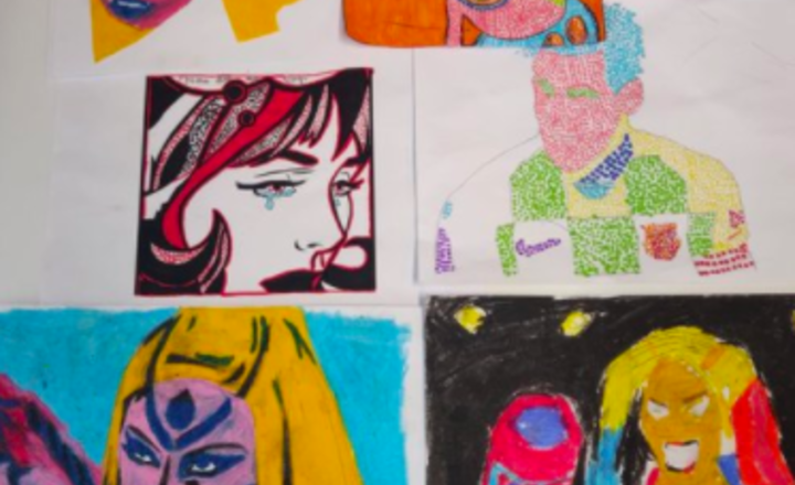 Image of Lichtenstein and Warhol inspired creations.