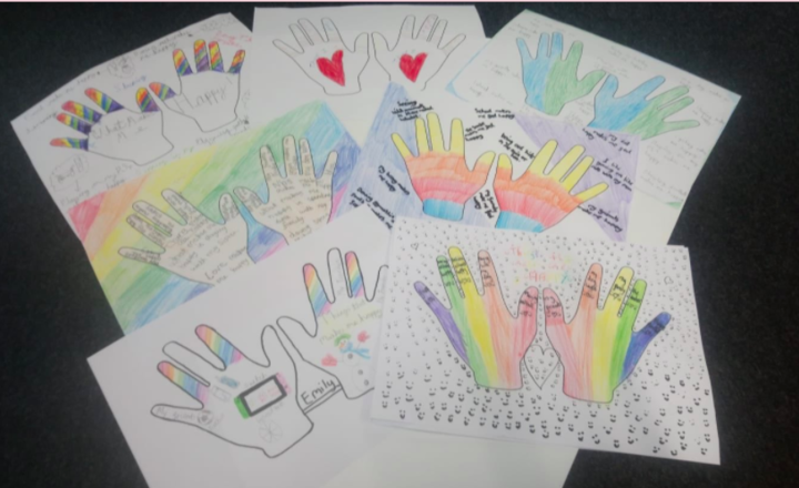 Image of Yr5 prayer hands - What I like best about my life.