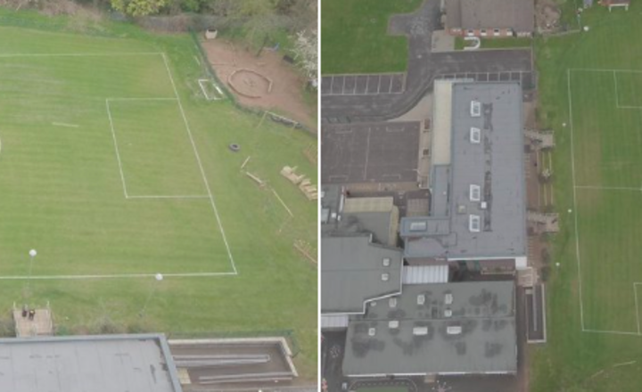 Image of Football pitch markings ready for the summer term