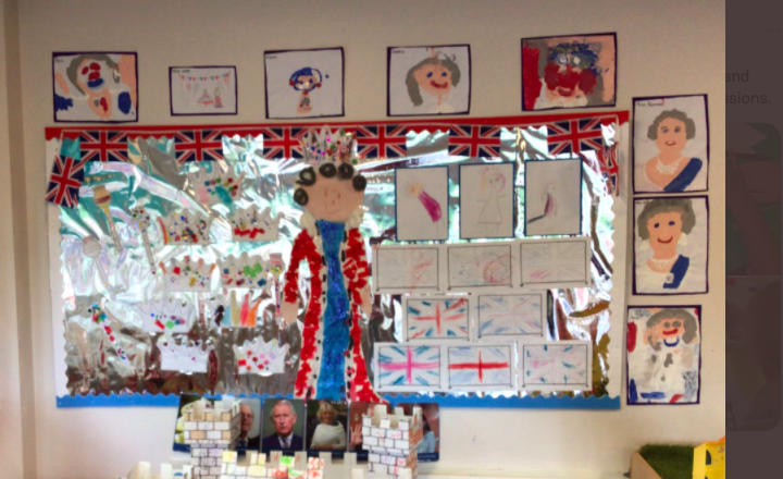 Image of Pre School getting ready for the Queen's Jubilee Celebrations.