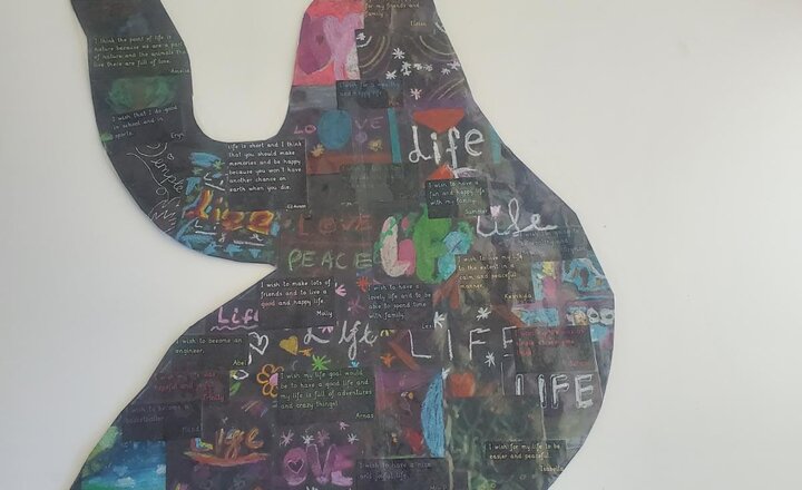 Image of Year 6 entry into 'Young Voices' New Visions 2022 competition, on the theme of 'Life'