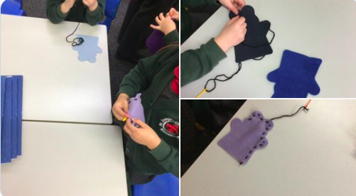 Image of Year 1 have been sewing their teddy bears today! 