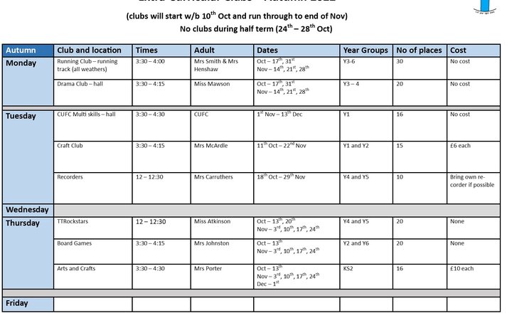 Image of Extra Curricular Clubs 