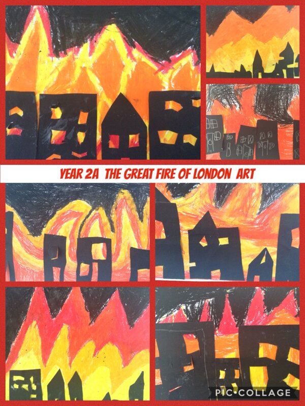 The Great Fire of London Art Stokesley Primary Academy