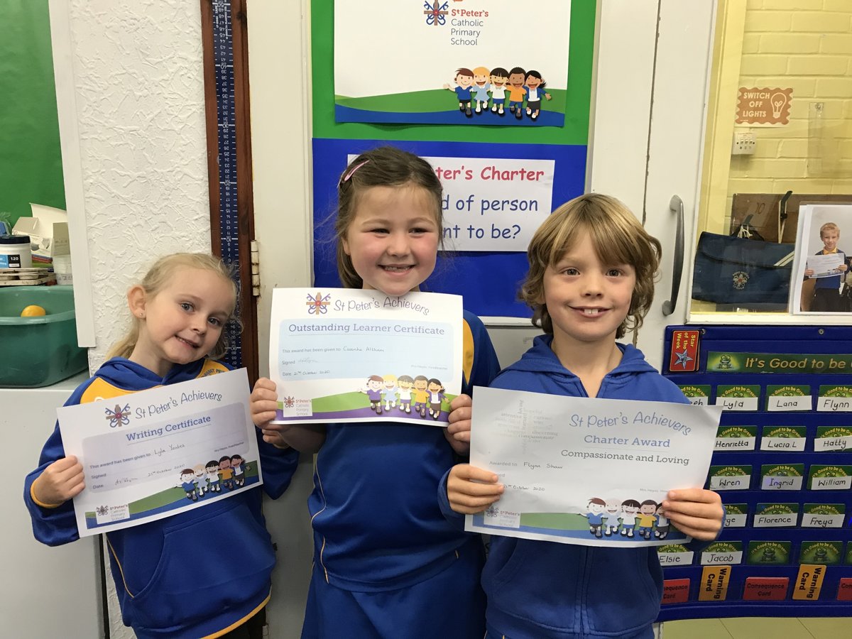 Year 2 certificates | St Peter's Catholic Primary School, Lytham