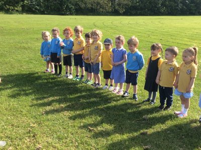 Image of Kindy football on the field