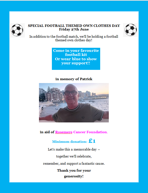 Image of Charity Football Themed Own Clothes Day