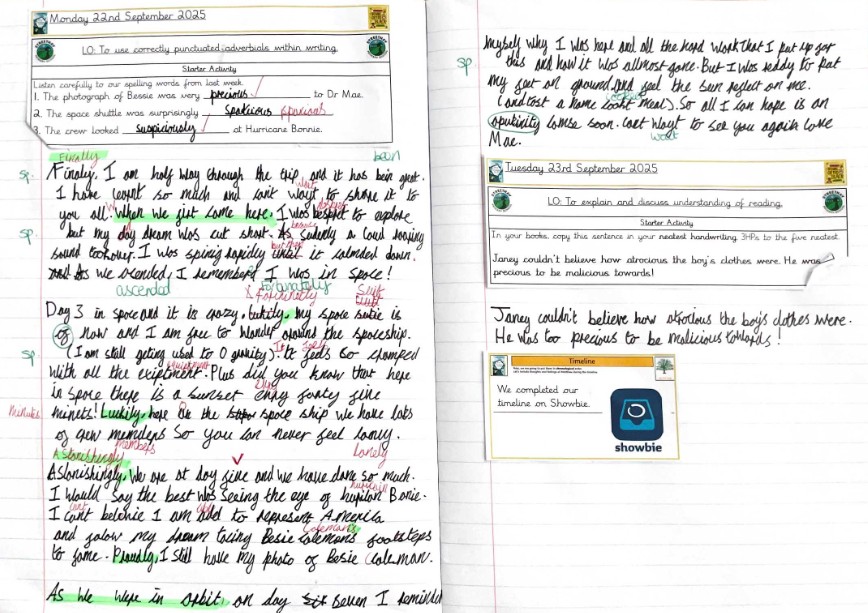 Image of Writing in Team Starlings