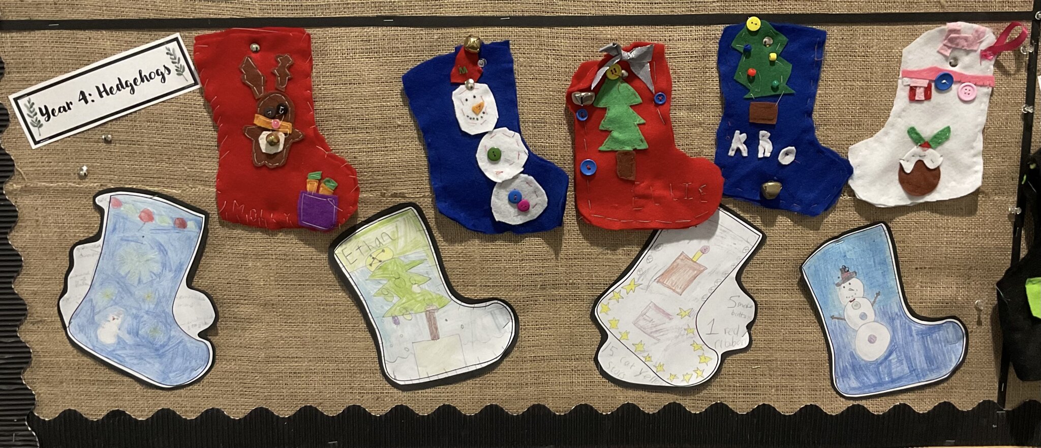 Image of Seasonal Stockings in Team Hedgehogs