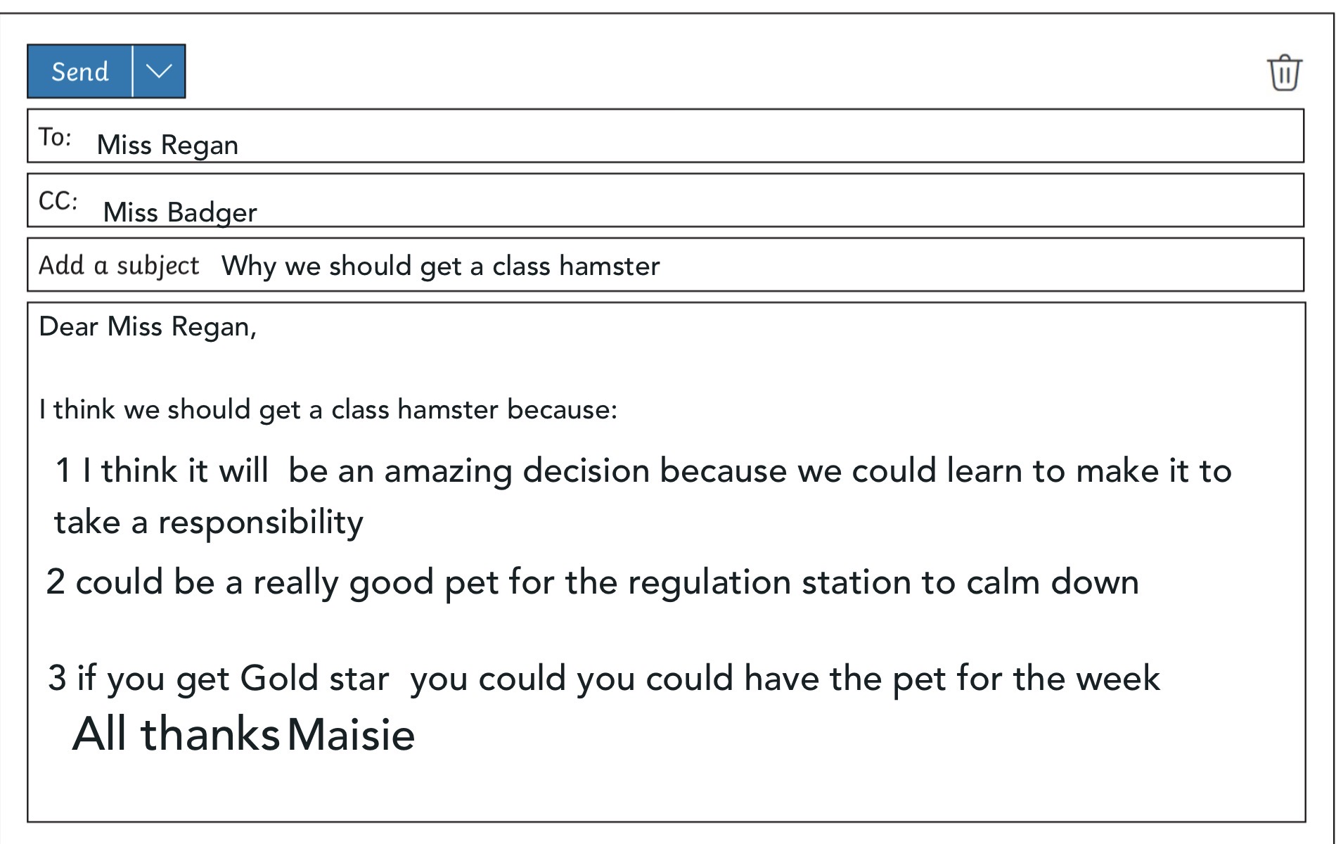 Image of Emailing in Team Hedgehogs