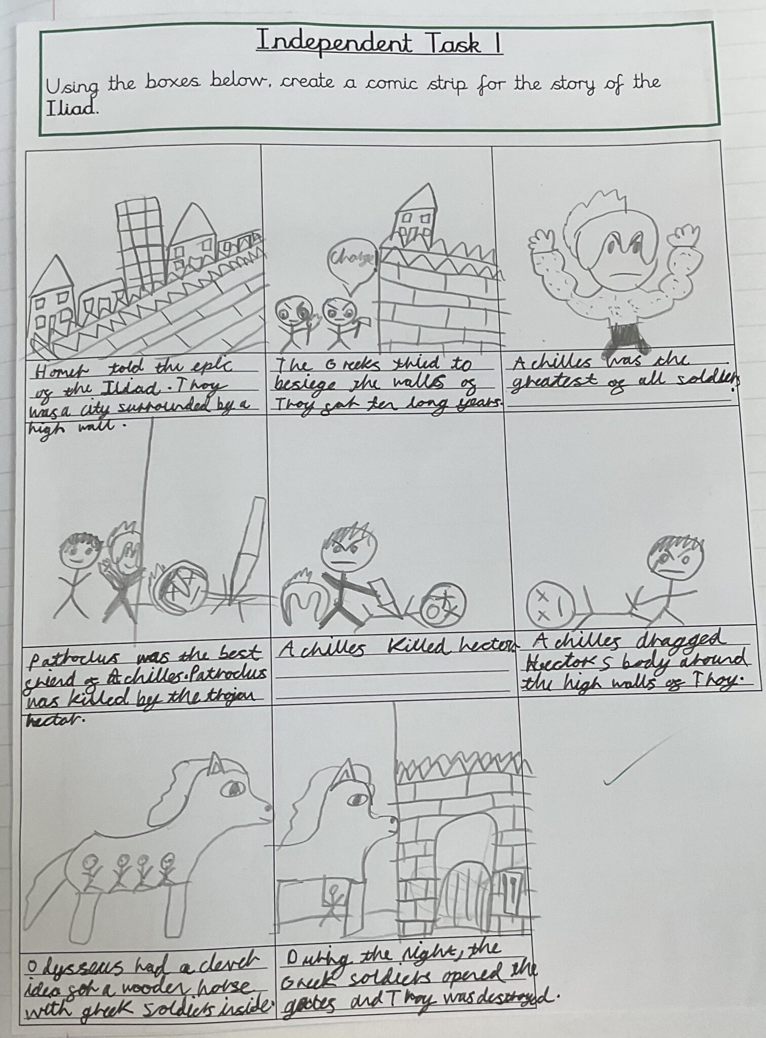 Image of Team Badgers telling the story of Iliad!