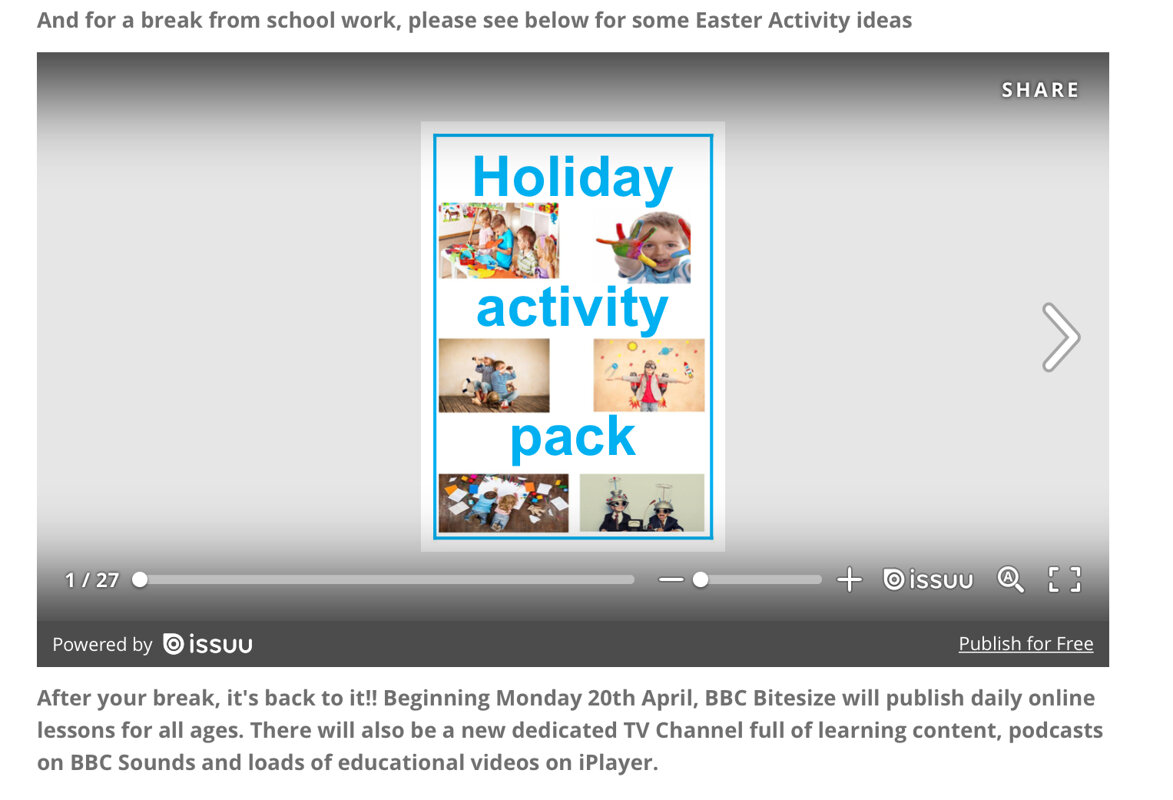 Image of Easter Holiday Activity Pack