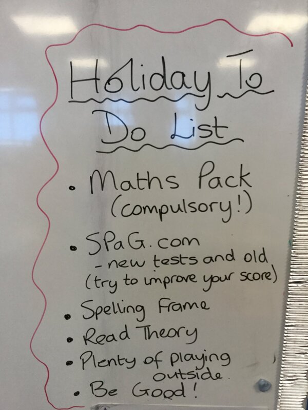 Image of Holiday Homework