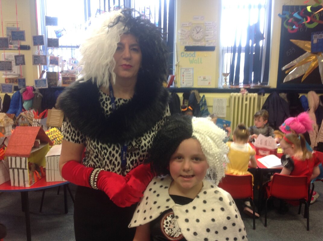 Image of Cruella De Vil and her mini me 