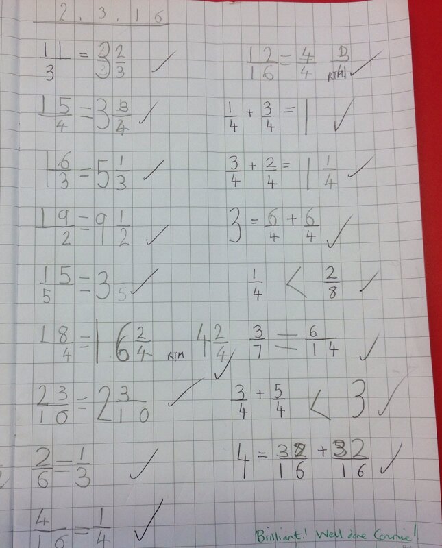 Image of Outstanding knowledge of fractions