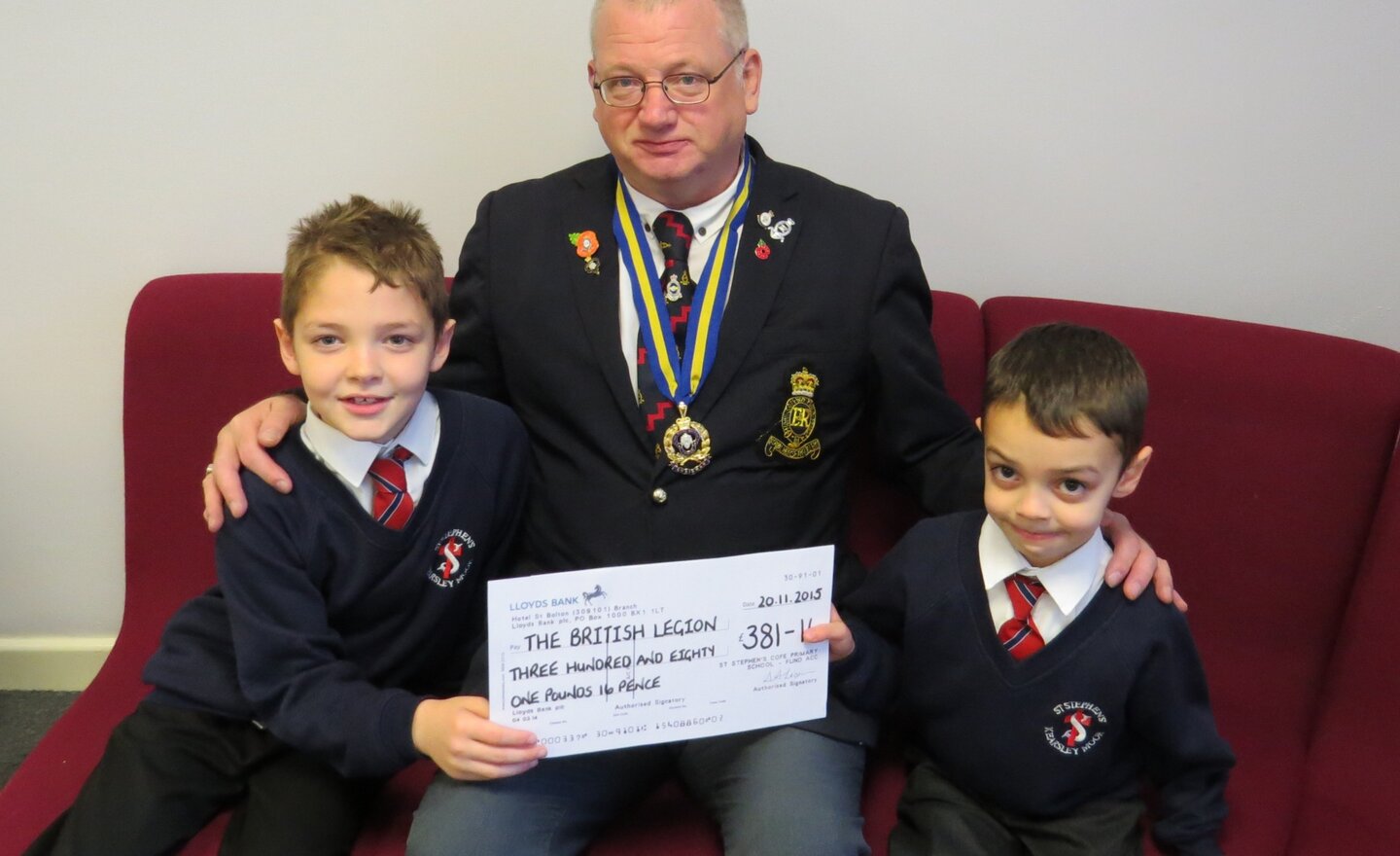 Image of Cheque Presentation to the British Legion