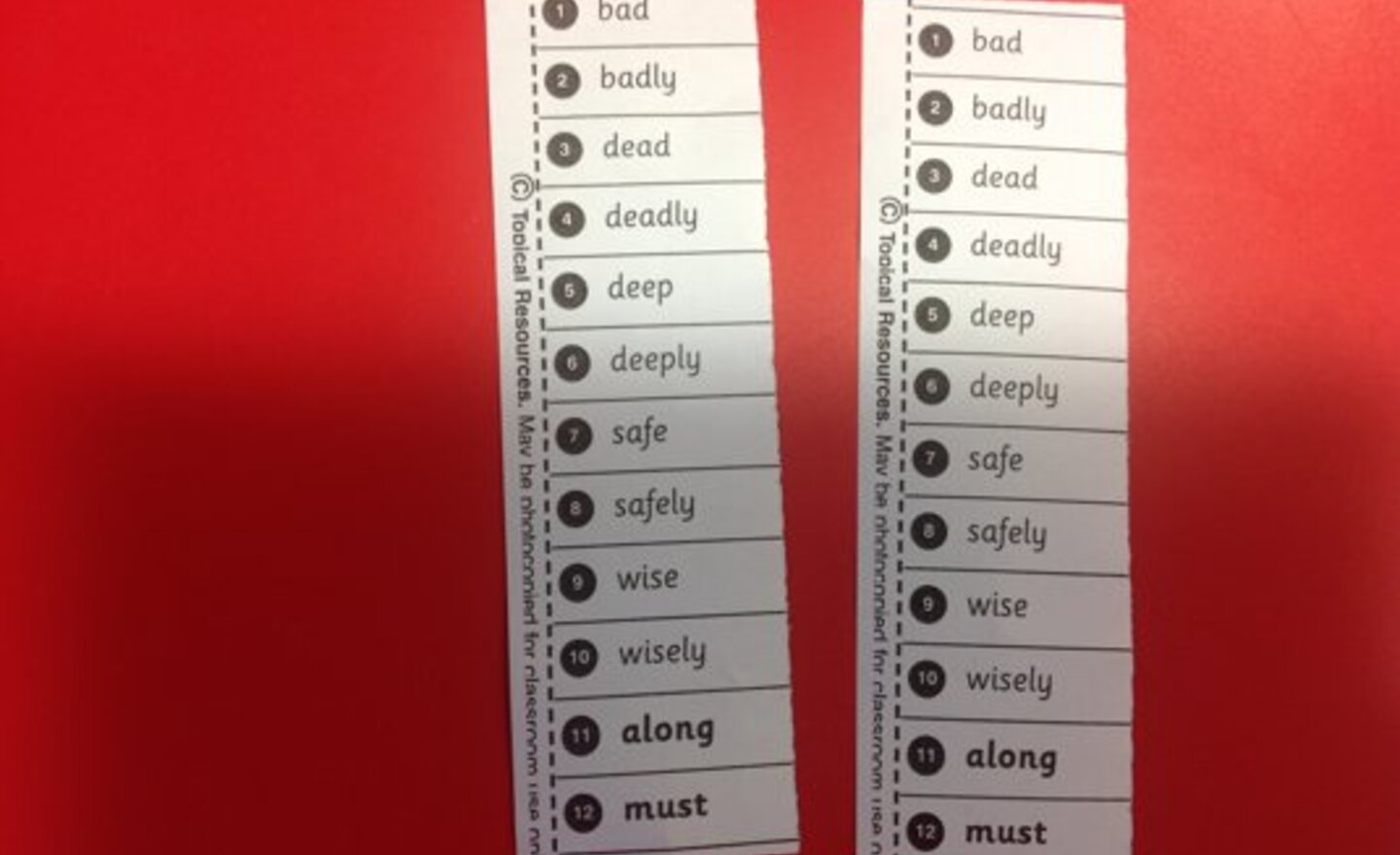 Image of Spellings for Friday 9th June