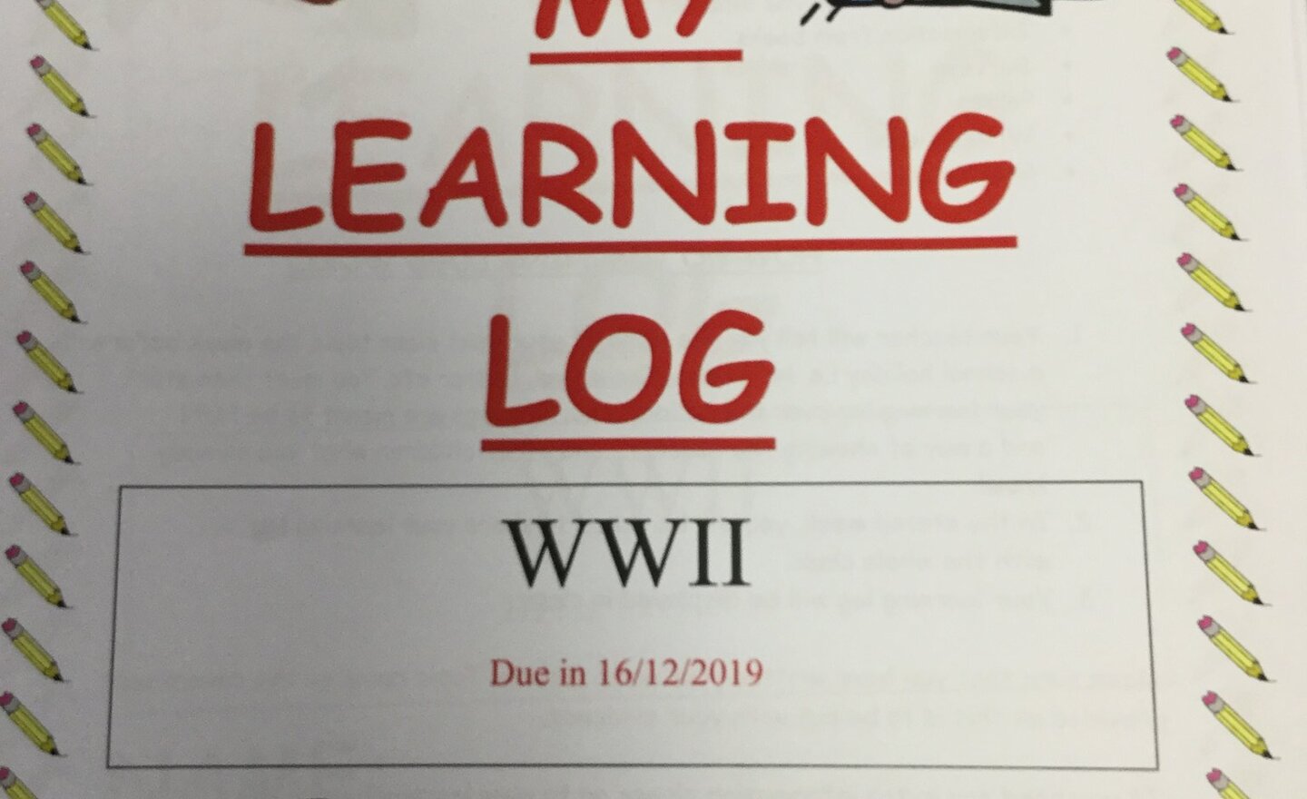 Image of Learning log 