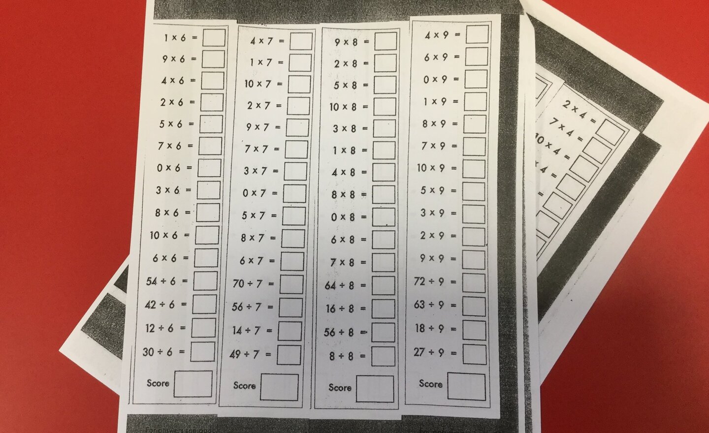 Image of Multiplication Assessment