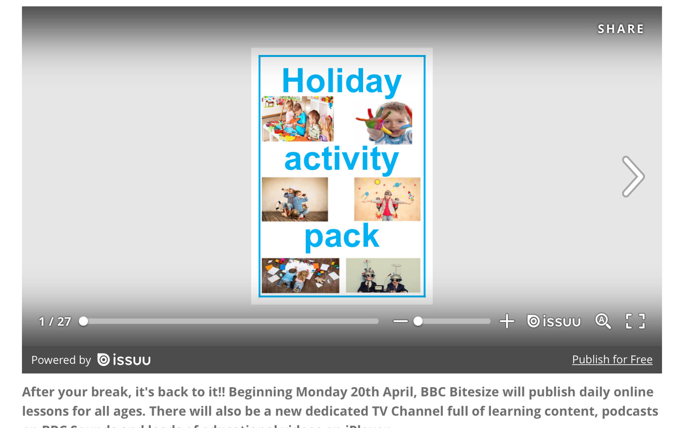 Image of Easter Holiday Activity Pack