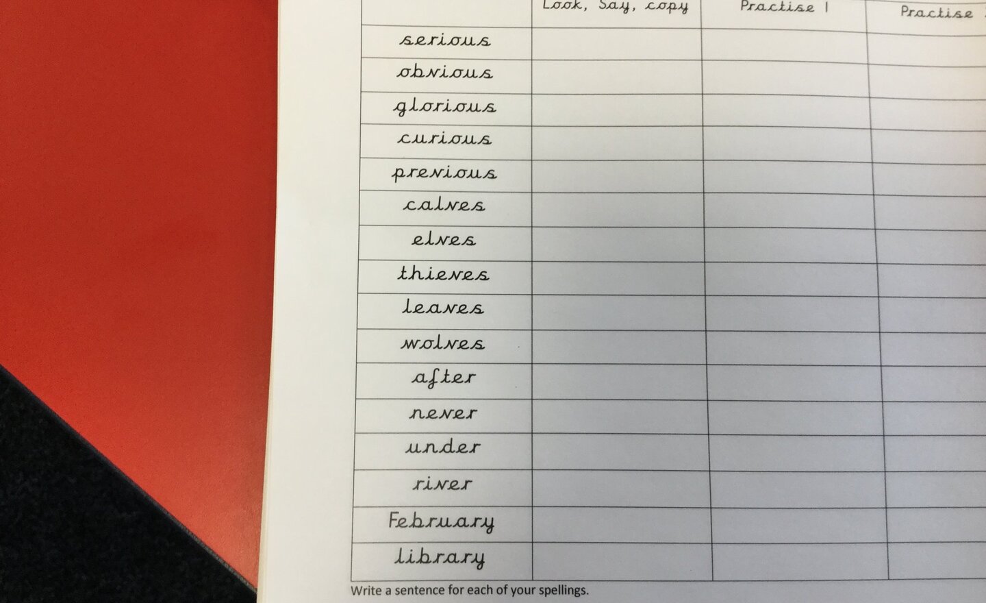 Image of Spellings 29/04/19