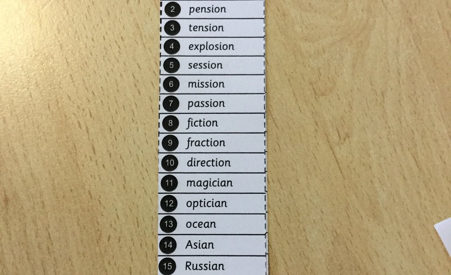 Image of Spellings for the week