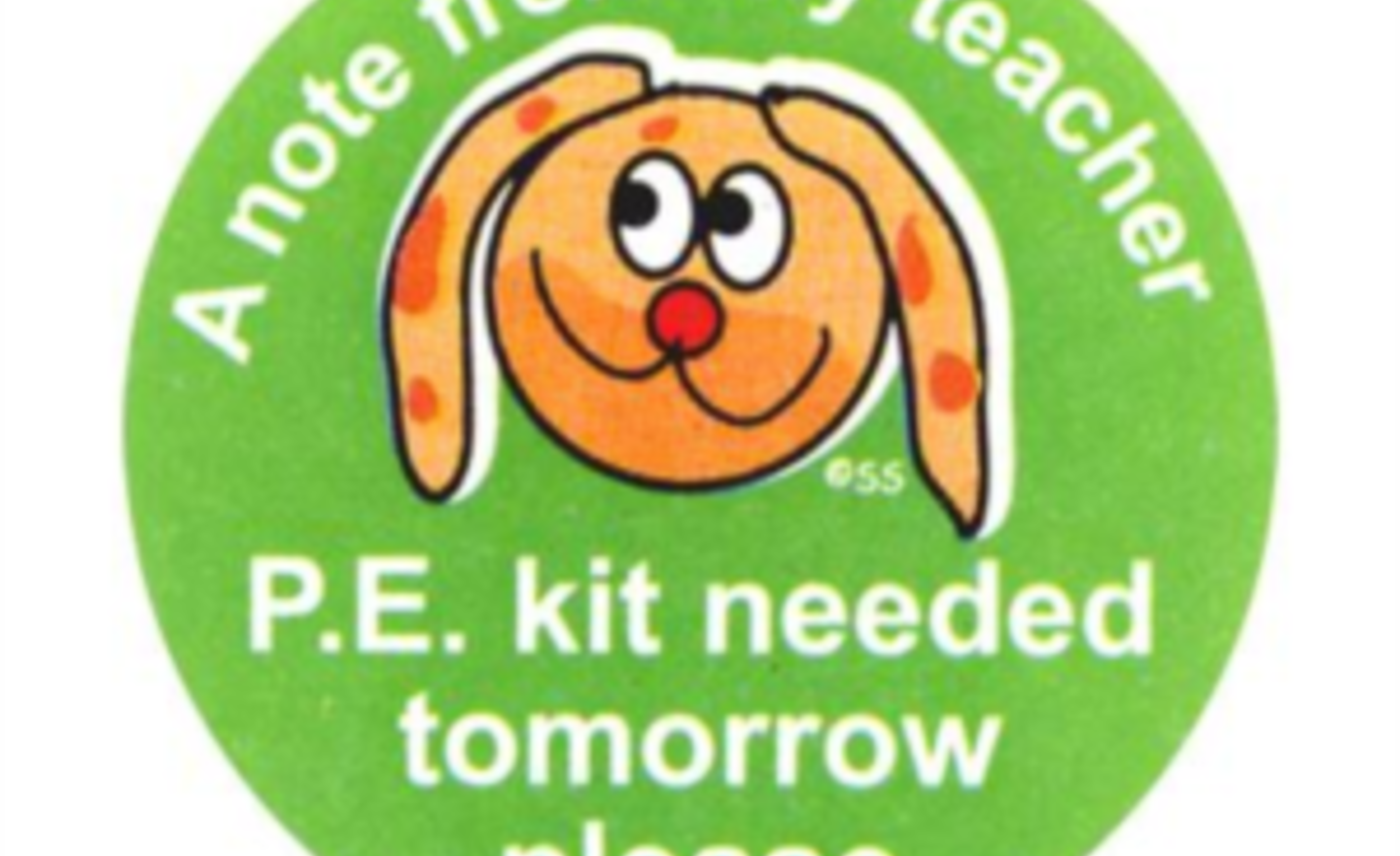 Image of Tuesday is PE day...