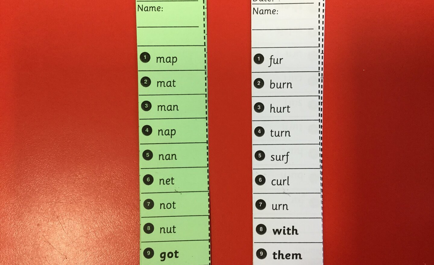 Image of Next week's spellings