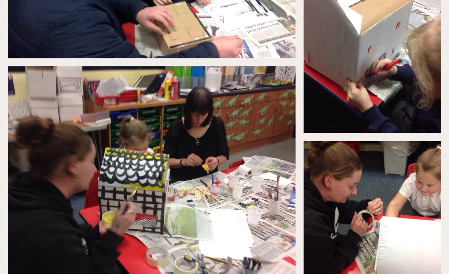 Image of Parents and children working in partnership in our after school workshop