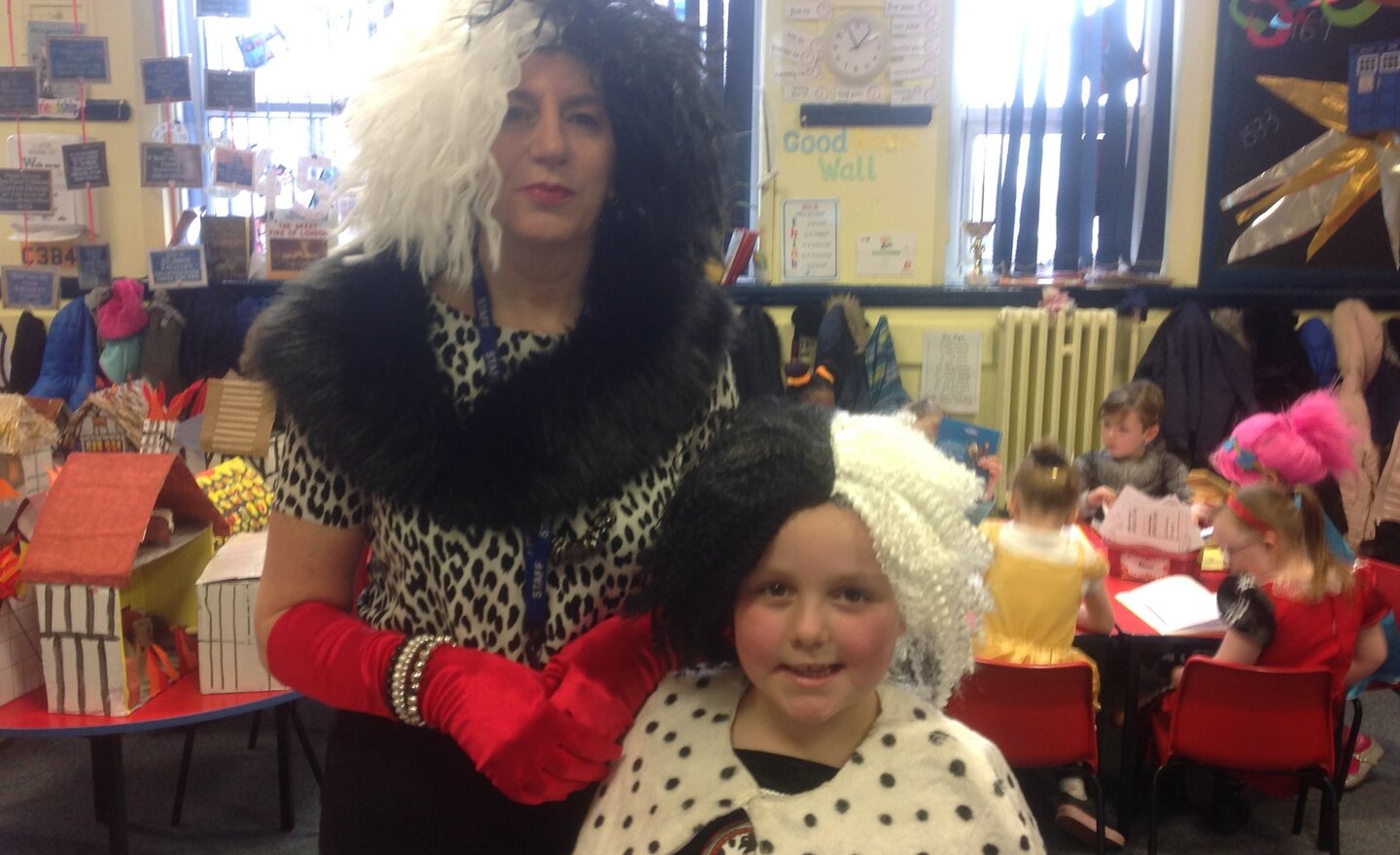 Image of Cruella De Vil and her mini me 