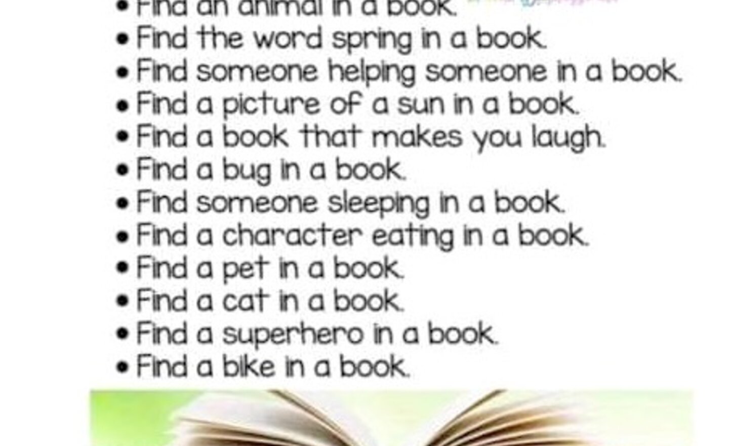 Image of Reading scavenger hunt