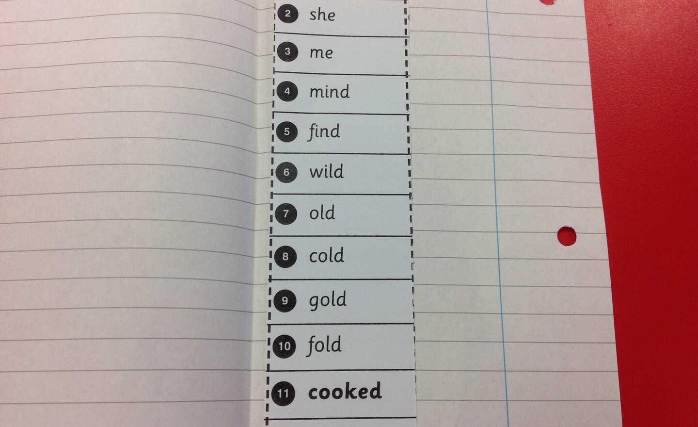 Image of Spellings for Monday 12th December 