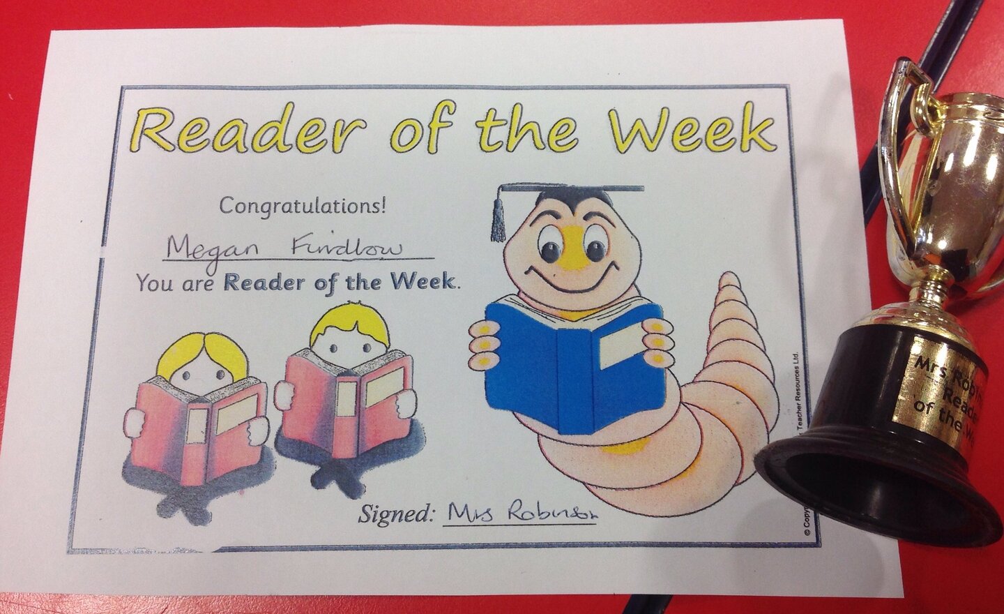 Image of Mrs Robinson's Reader of the Week