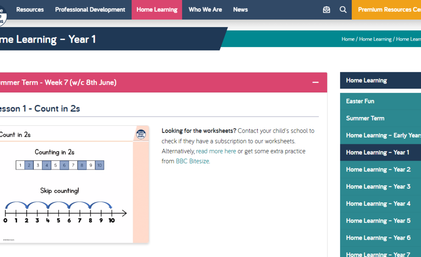 Image of White Rose Maths Home Learning