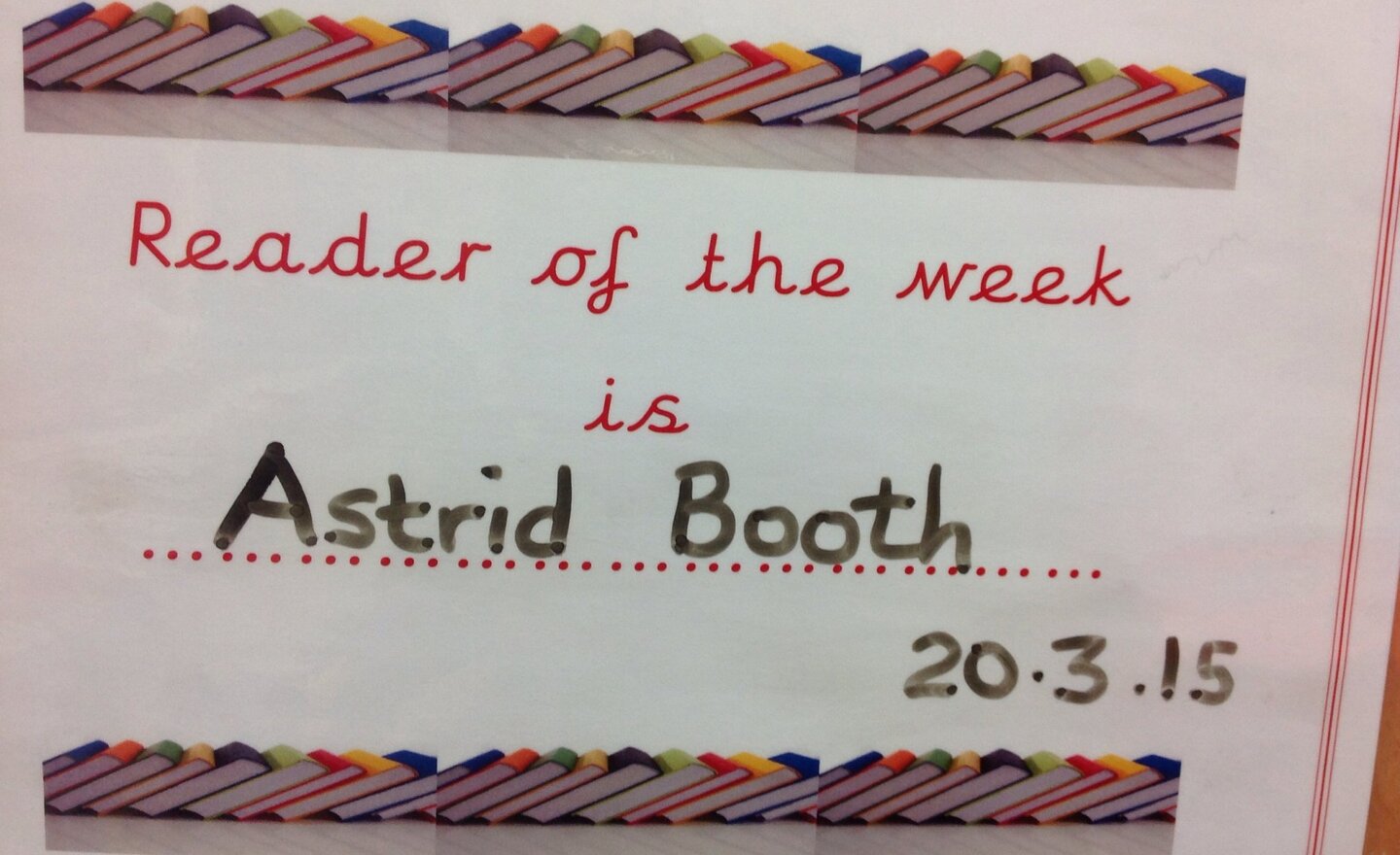 Image of Mrs Robinson's Reader of the Week