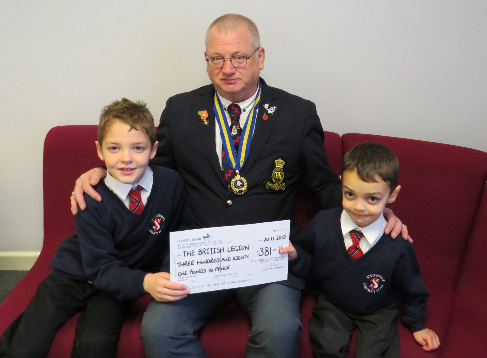 Image of Cheque Presentation to the British Legion