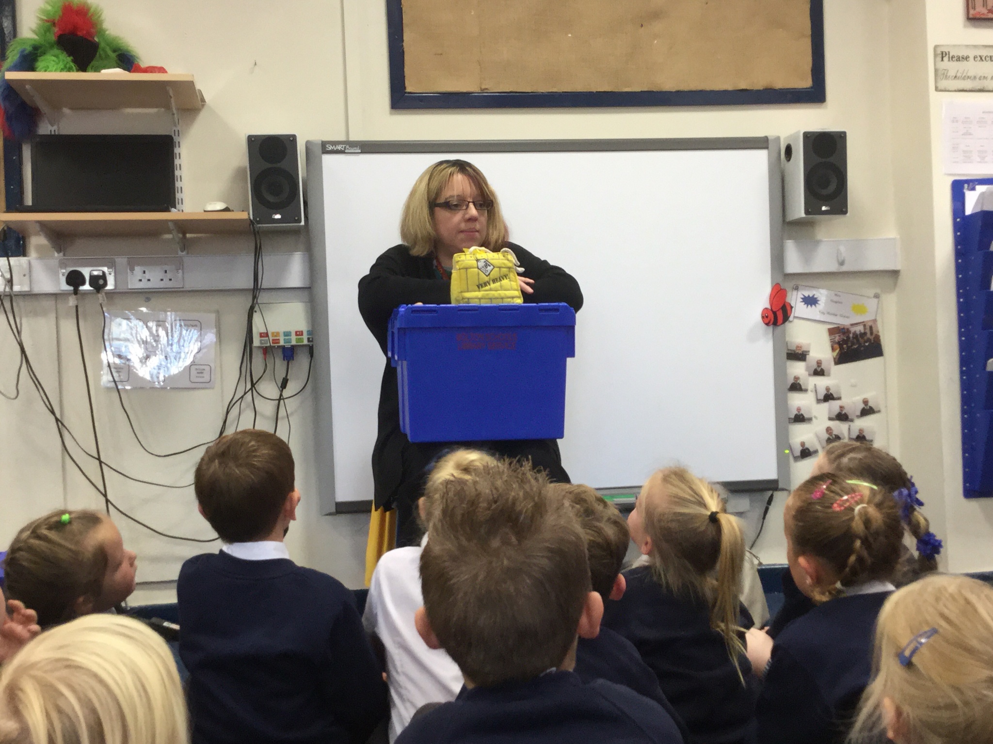 Image of A special visitor in Reception Class.