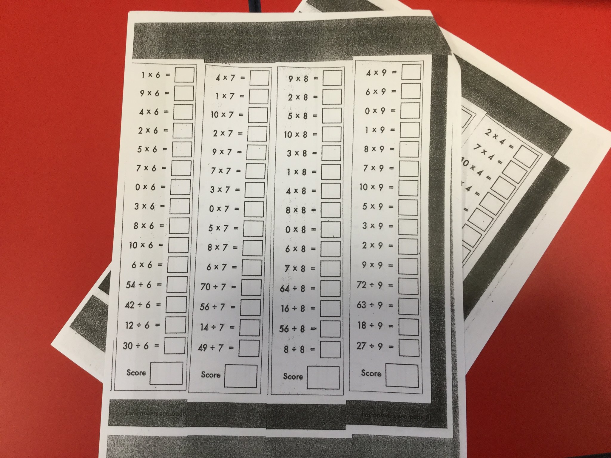 Image of Multiplication Assessment